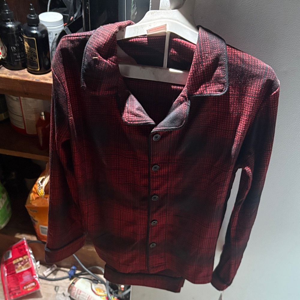 Cat & Jack Red and Black Plaid Kids Pajama Set